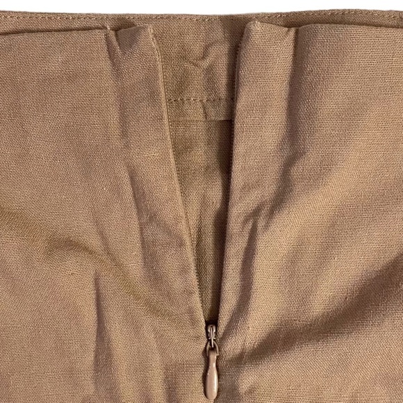 Sabo Tan Brown Pencil Skirt Cotton Linen Blend Business Casual Neutral Large L - Picture 12 of 15